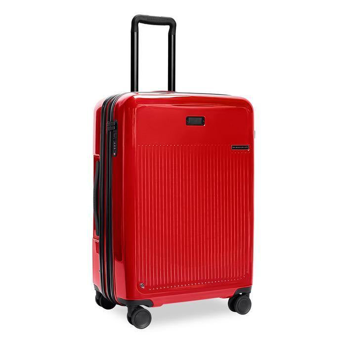 Briggs & Riley Sympatico in Glossy Ruby Medium sized checked luggage