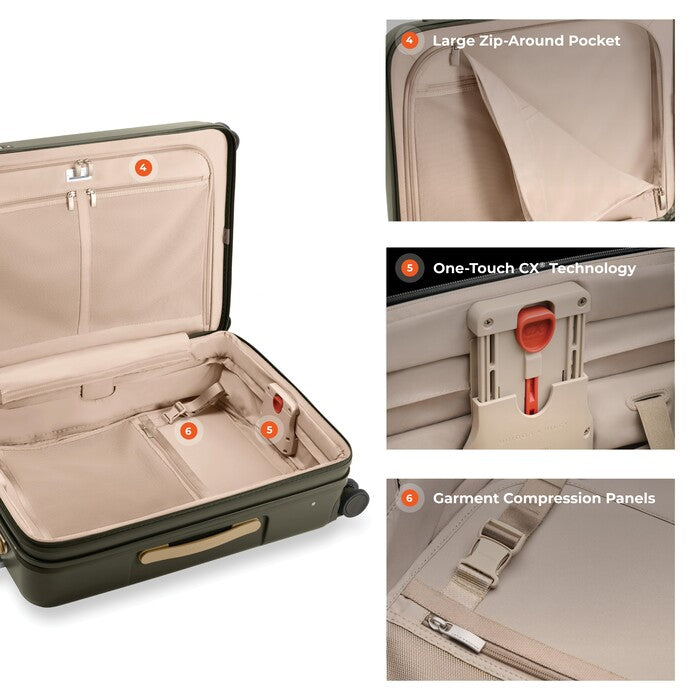 Briggs & Riley Sympatico Medium sized checked luggage interior