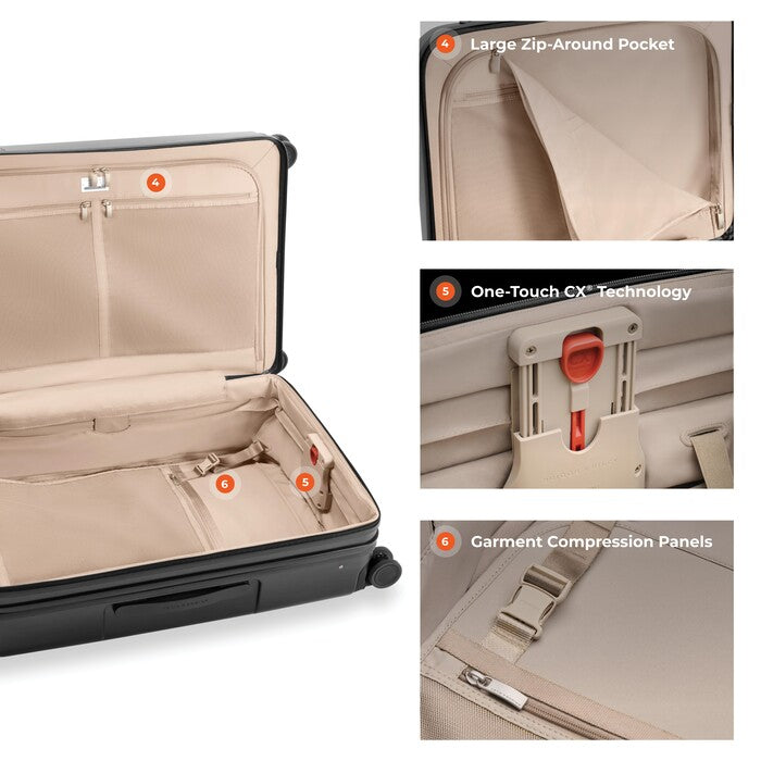 Briggs & Riley Sympatico Large checked luggage interior features