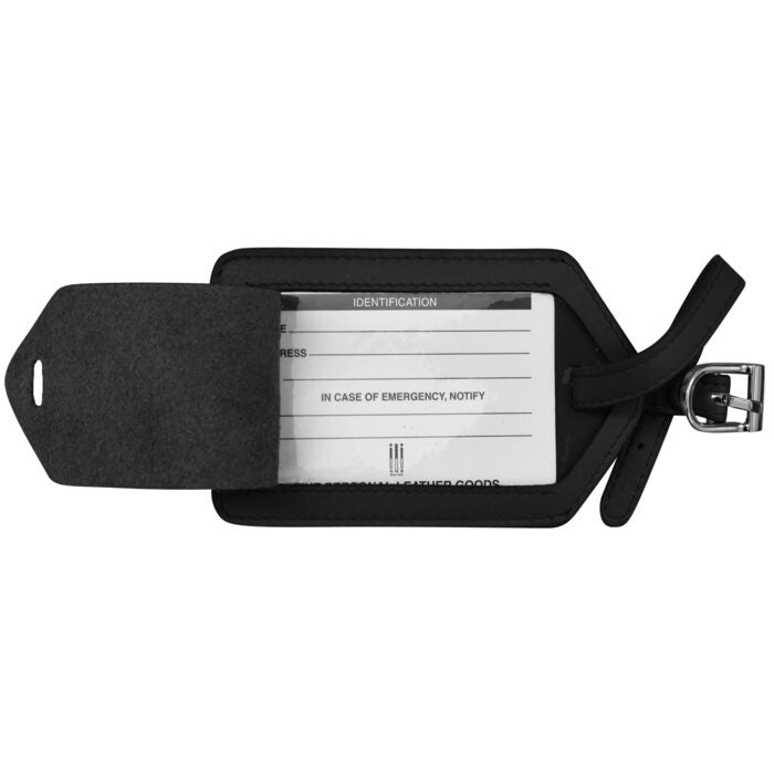 Leather Luggage tag Black