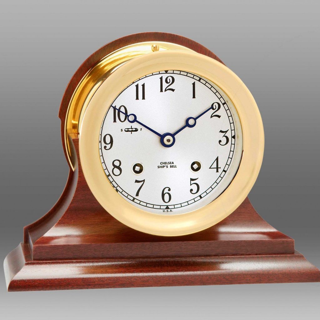4-1/2" Ship's Bell Clock, Traditional Base