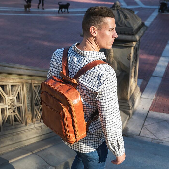 Voyager Leather Laptop Backpack