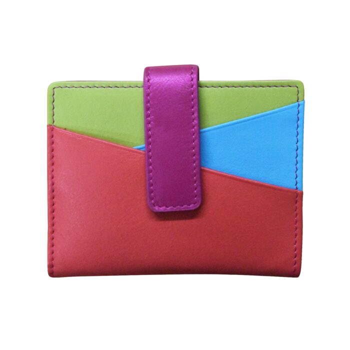 ILI New York Mini Asymetric Card Wallet Paradise Multicolor snap closure