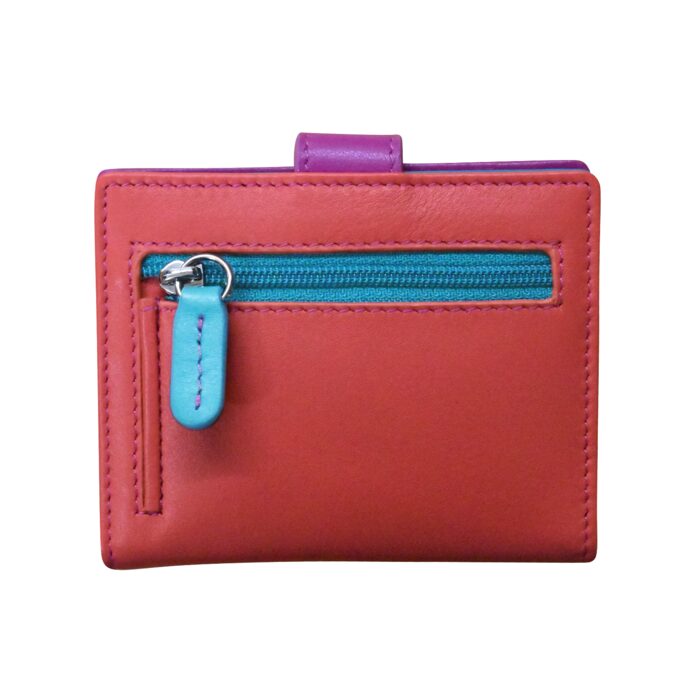 ILI New York Mini Asymetric Card Wallet Paradise Multicolor zipper closure