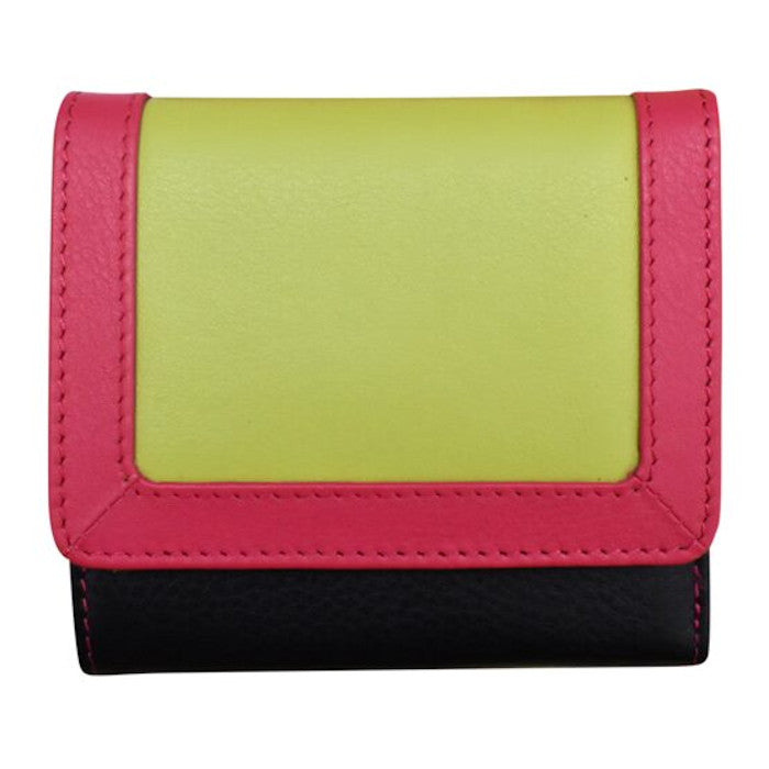 Color Block Tri-Fold Mini Wallet